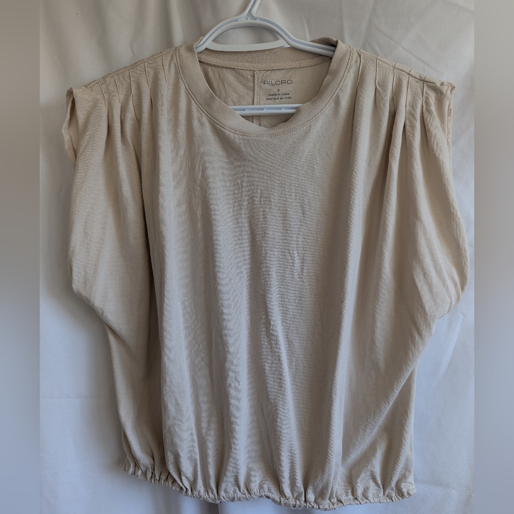 Cream Cropped Tee